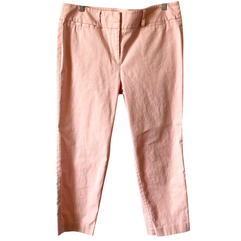 ANN TAYLOR Pink Signature Cropped Pants Size 10 Stretch Business Casual Spring